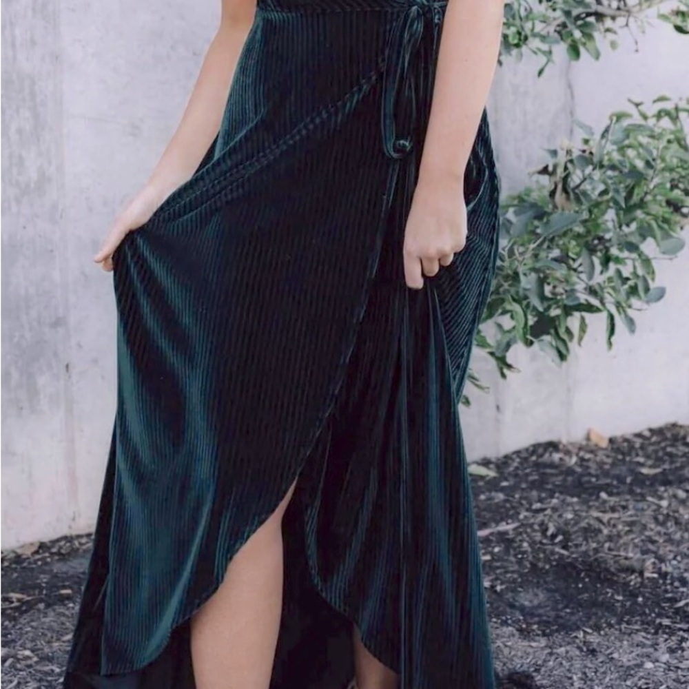Andi Ribbed Velvet Wrap Dress | Baltic Born | Size XS - Picture 2 of 7